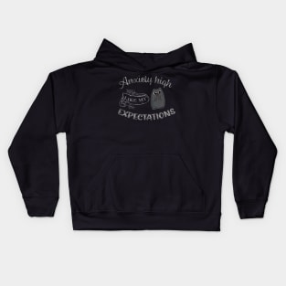 Anxiety High Like my Expectations Cute Cat Kids Hoodie